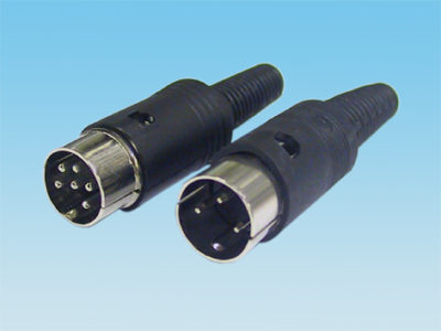 Conector DIN-macho aéreo de 4 pines, ángulo contactos 72º