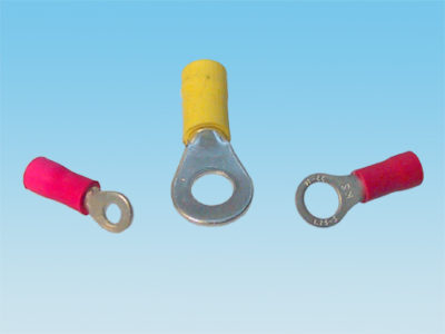 Terminal tipo aro semi-aislado de 脴interior=4.3mm, para cable de 2.63mm虏, azul