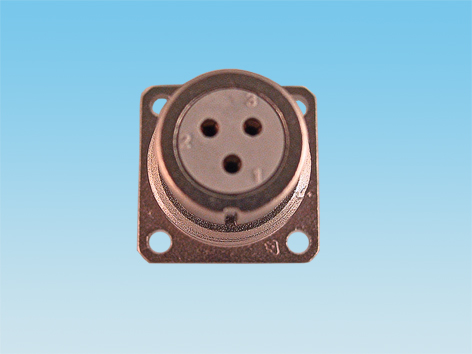 Conector circular metálico hembra-base para panel, tipo militar, de 9 vías, Ø=20mm