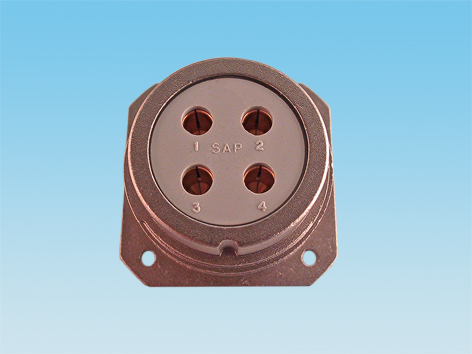 Conector circular metálico hembra-base para panel, tipo militar, de 7 vías, Ø=30mm
