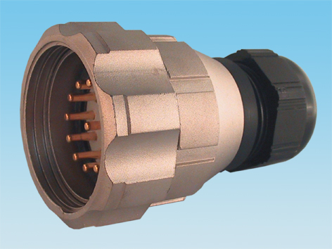 Conector militar-metalico macho-aéreo de 8 vías, Ø=40mm