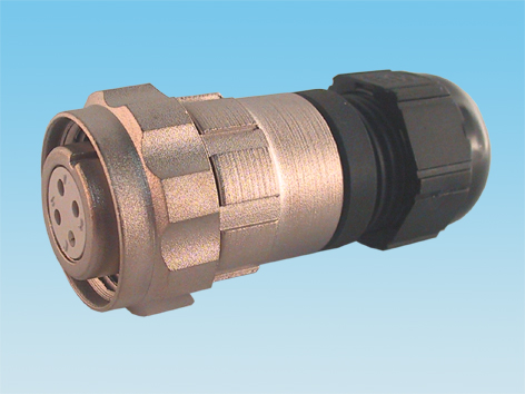 Conector militar-metalico hembra-aérea recta de 7 vías, Ø=30mm