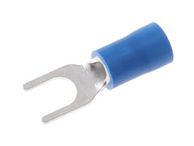 Terminal tipo Horquilla semi-aislado de 4.3mm, para cable de 2.5mm虏, rojo