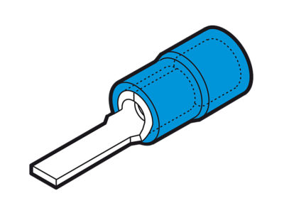 Terminal plano semi-aislado, azul