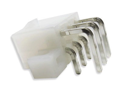 Conector Minifit macho-codo, 2x3 vías, paso=4.20mm