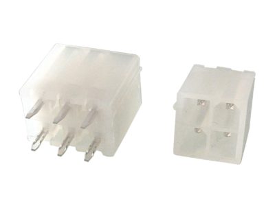 Conector Minifit macho-recto, 2x3 vías, paso=4.20mm