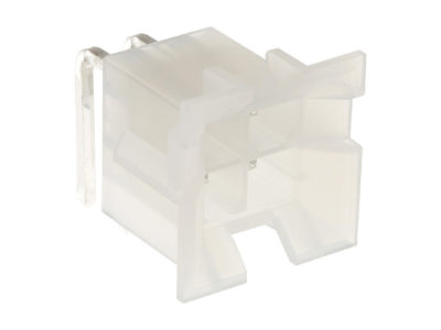 Conector Minifit hembra-codo PCB, 2x2 vías, paso=4.20mm