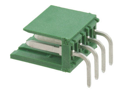 Conector AMP Modu II macho-codo para PCB, 4 vías, paso=3.96mm