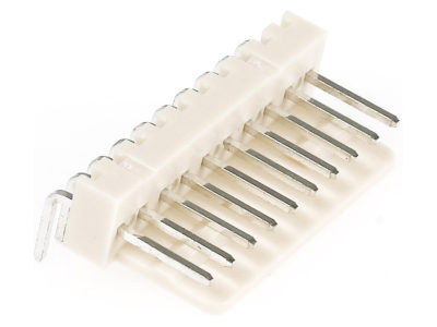 Conector postes polarizado macho-codo, 10 vías, paso=2.54mm