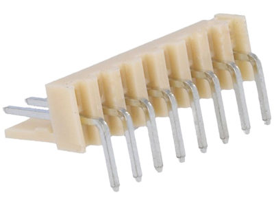 Conector postes polarizado macho-codo, 8 vías, paso=2.54mm