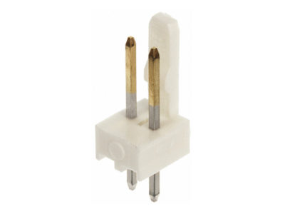 Conector postes polarizado macho-recto, 2 vías, paso=2.54mm