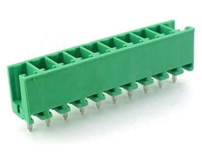 Borna recta de contacto macho y cerrada, de 10 pines y paso de 3.5mm, en Biltron.