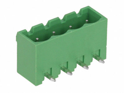 Borna macho-codo-cerrada para PCB, 4 vías, paso=5.08mm