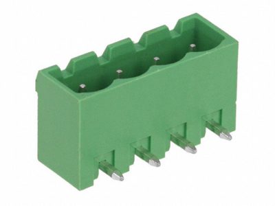 Borna macho-codo-cerrada para PCB, 3 vías, paso=5.08mm