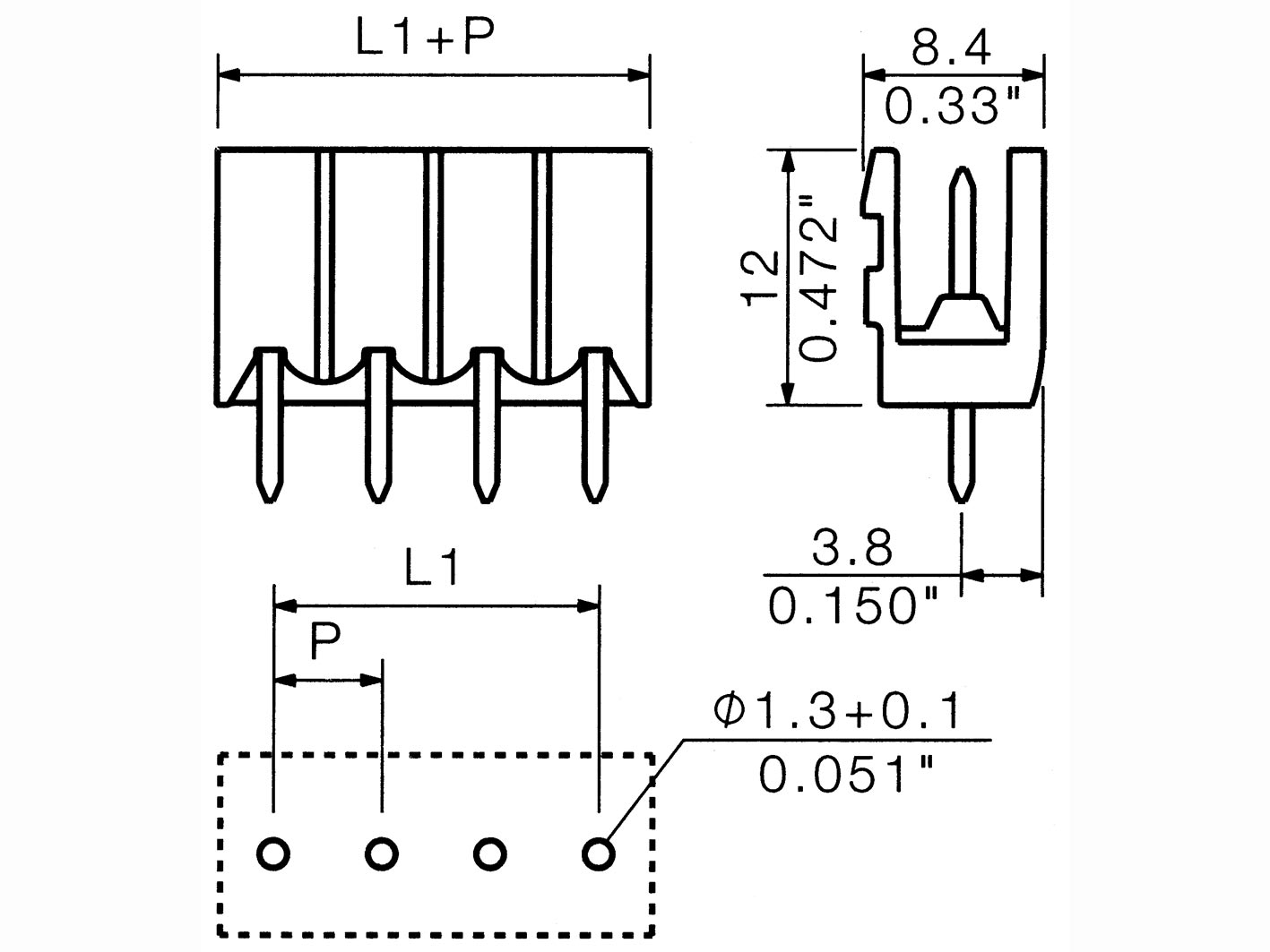 Borna macho-recto para PCB, 11 vías, paso=5.08mm - Imagen 2