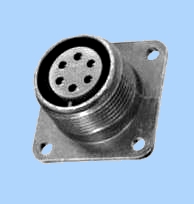 Conector de potencia circular hembra para panel tamaño 16S-1, 7 vías