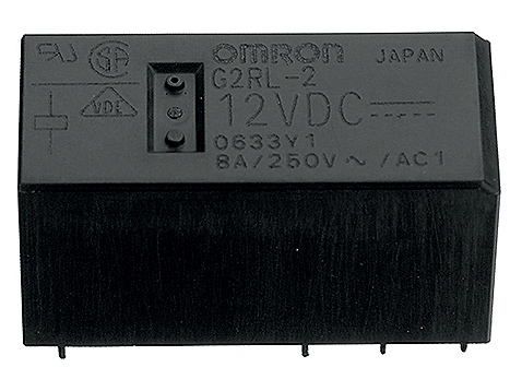 Relé de potencia Omron de 12V dc sin enclavamiento de 1 polo, en Biltron.