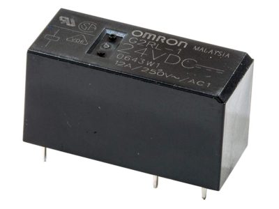 Relé de potencia marca Omron sin enclavamiento monopolar de 24V dc, disponible en Biltron.