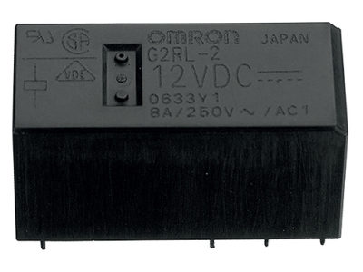 Relé de potencia Omron de la serie G2RL, de 2 polos y contacto DPDT. En Biltron.