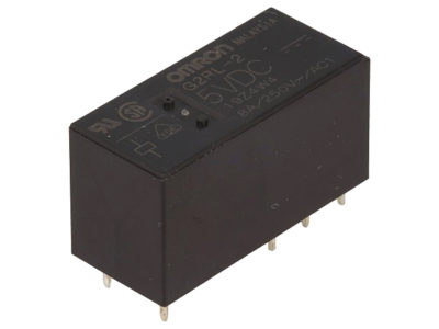 Relé de potencia Omron, serie G2RL, con 5Vdc y 8A, disponible en Biltron.