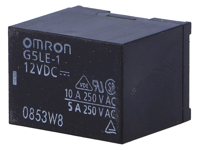 Relé de potencia Omron G5LE-1 DC12, disponible en Biltron.
