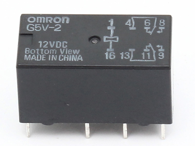 Relé de señal Omron G5V de 12 vdc sellado para limpieza por inmersión, disponible en Biltron.