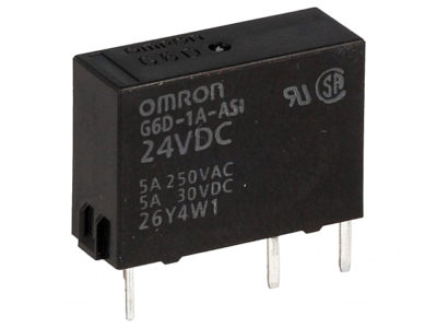 Relé de potencia Omron de la serie G6D, disponible en Biltron.