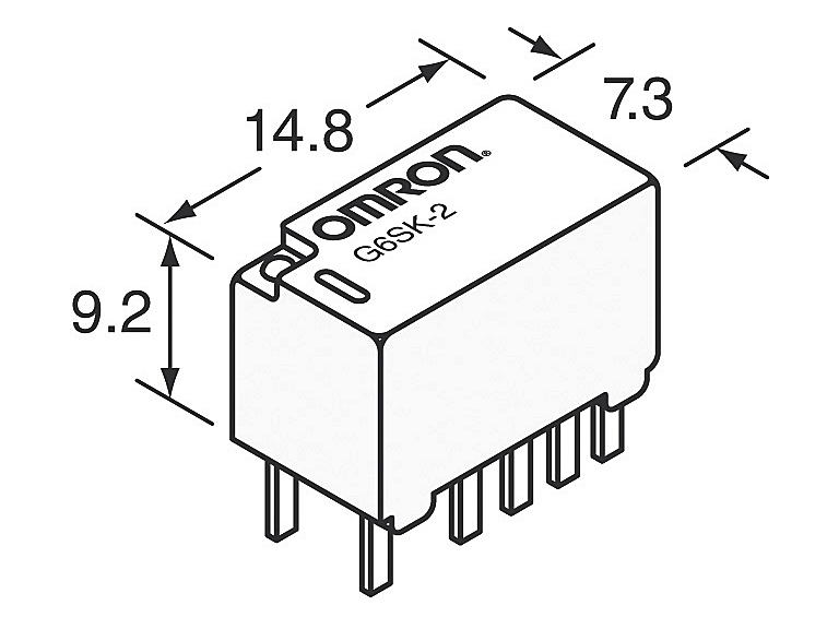 Relé de señal Omron con enclavamiento para equipos de comunicaciones, disponible en Biltron.