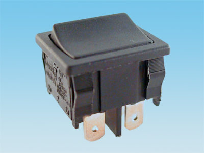 Interruptor bipolar a balancín, montaje panel faston 4,8 mm, 24x21mm,10A@250V