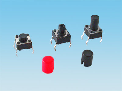 TECLA CIRCUITO IMPRESO 6x6 mm. - CAPUCHON REDONDO NEGRO TECLA KSA2CA.