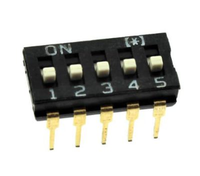 Micro interruptor DIP/SIP 5 circuitos, perfil bajo,SPST, montaje PCB through hole