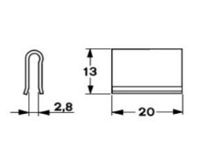 Disipador tipo pinza, longitud 20 mm, Rt ºC/W=38