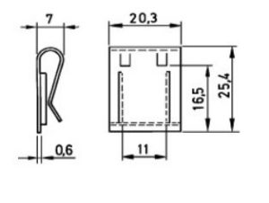 Disipador tipo pinza para TO-220, longitud 20,3 mm, Rt ºC/W = 23