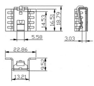 Disipador tipo pinza anodizado color negro, longitud 19mm, Rt ºC/W =25