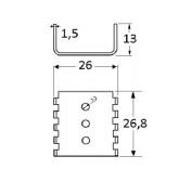 Disipador tipo pinza para (TO126-220-SOT32), longitud 26,8 mm, Rt ºC/W = 17