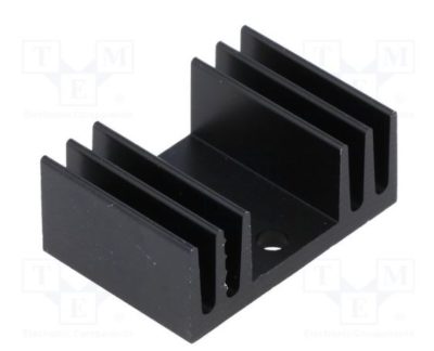 Disipador anodizado negro para TO-220, longitud 20 mm, Rt K/W = 15