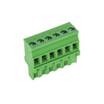 Borna hembra a茅rea acodada,14 vias, paso = 5 mm