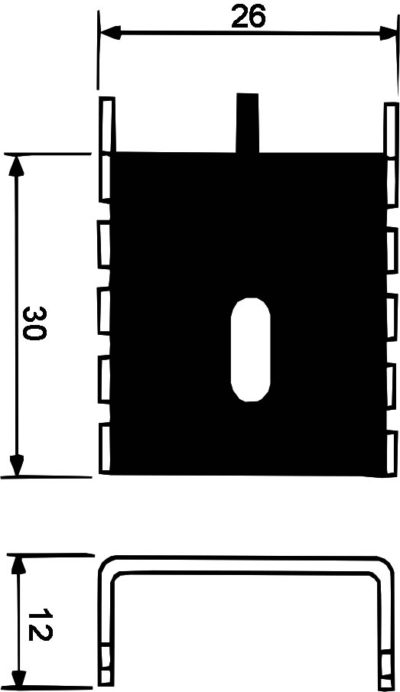 Disipador anodizado negro para TO-126-220-SOT32-TOP32 con patas PCB, longitud 30mm, Rt ºC/W = 11,5