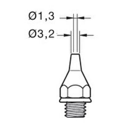 Punta desoldadora 23DE JBC 1.3 x 3.2 mm con medidas técnicas