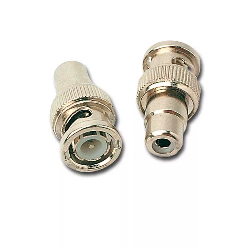 Adaptador BNC macho a RCA hembra, en Biltron.