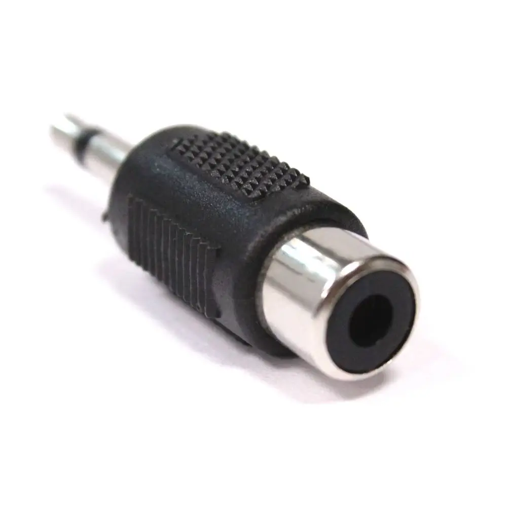 Adaptador macho Jack mono de 3.5 mm a RCA hembra, en Biltron.