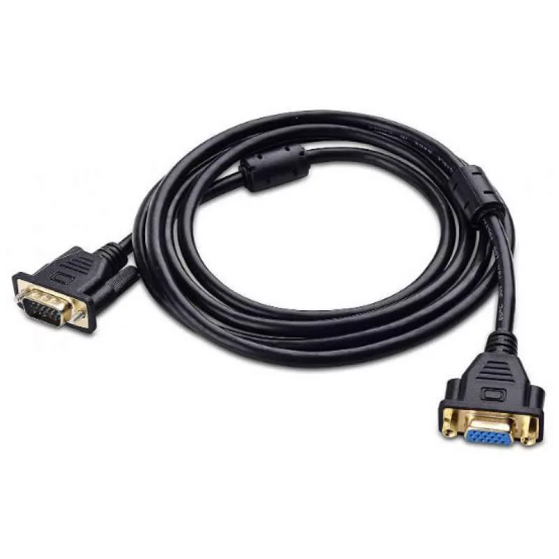 Adaptador macho VGA a hembra VGA de 15 pines con cable de 2 metros de longitud, en Biltron.