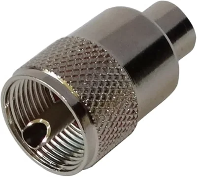 Conector UHF PL 259 macho para cable RG59 de 75 Ω, disponible en Biltron.