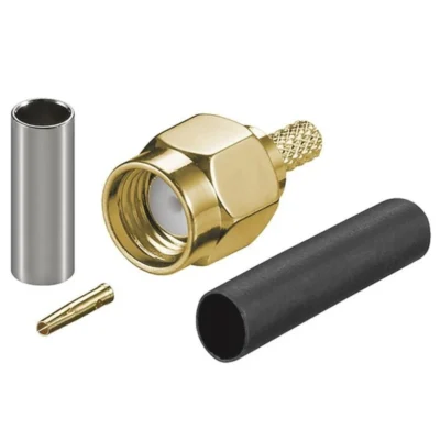 Conector reverse SMA macho para crimpar en cables RG174