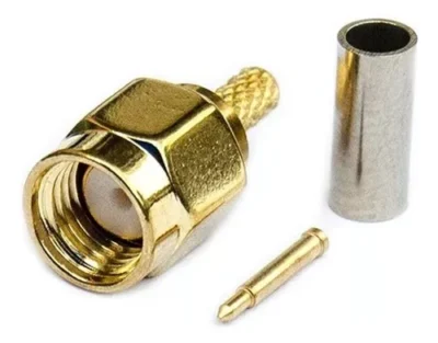 Conector SMA macho para crimpar en cables RG58 con terminal de carga de 50 Ω