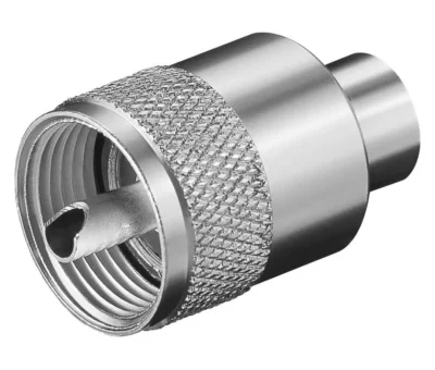 Conector UHF macho aéreo de rosca para cables RG58 con terminal de carga de 50 Ω, en Biltron.