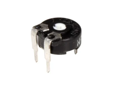 Imagen de un potenci贸metro para circuitos con ajuste vertical, resistencia 2.2 k惟 y 0.15 W de potencia, en Biltron.