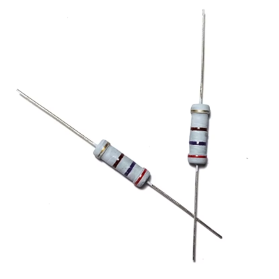 Imagen de resistencias axiales de 贸xido met谩lico de 8.2 ohmios con potencia de hasta 2 W y tolerancia del 5%, disponibles en Biltron.