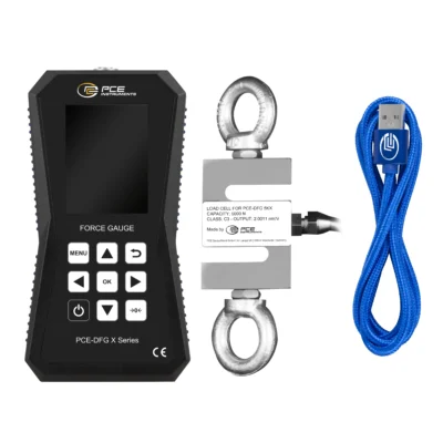 Imagen del Dinamómetro PCE DFG 10K X completo, disponible en Biltron.