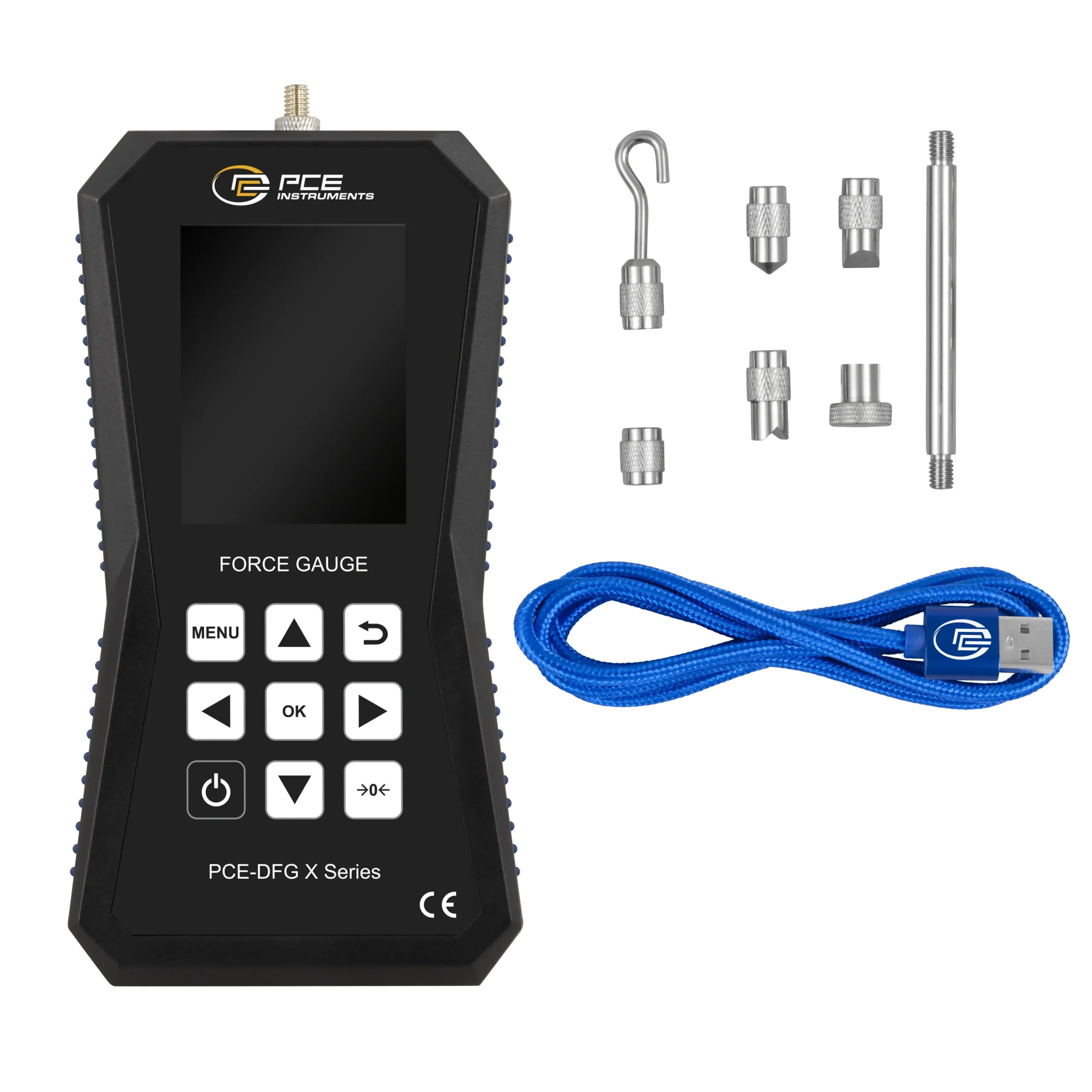 Imagen del Dinamómetro PCE DFG 1K X de PCE Instruments con compresión hasta 1000 N, en Biltron.